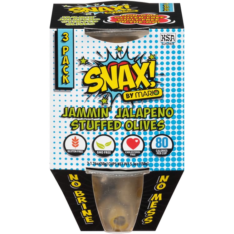 Snax! By Mario Jammin' Jalapeno Stuffed Olives