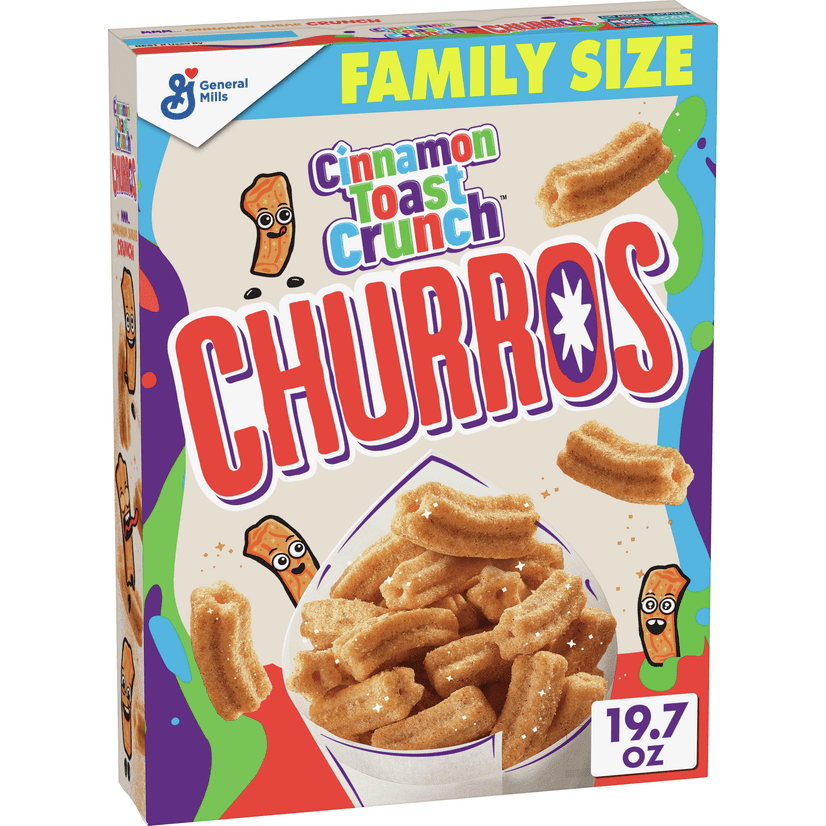 Cinnamon Toast Crunch Churros, Breakfast Cereal With Whole Grain