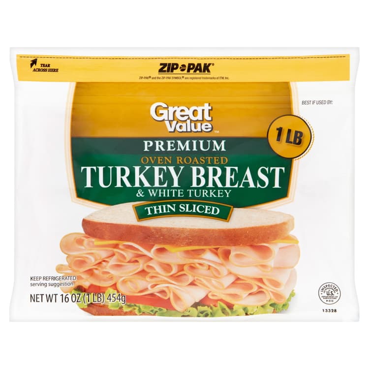 Great Value Thin Sliced Premium Oven Roasted Turkey Breast