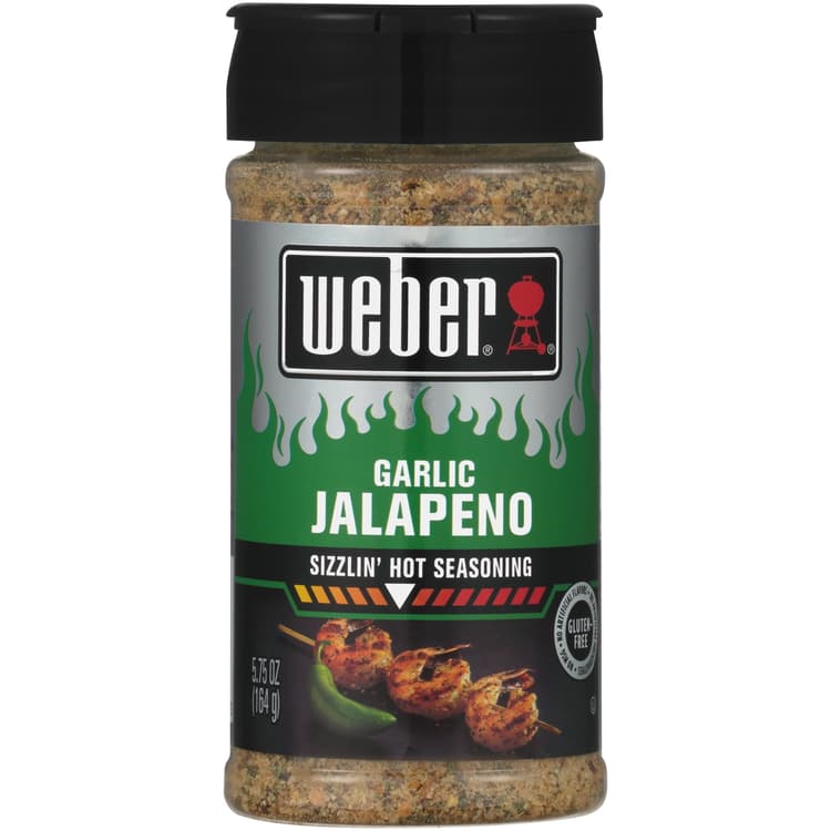 Weber Garlic Jalapeno Sizzlin' Hot Seasoning. Shaker