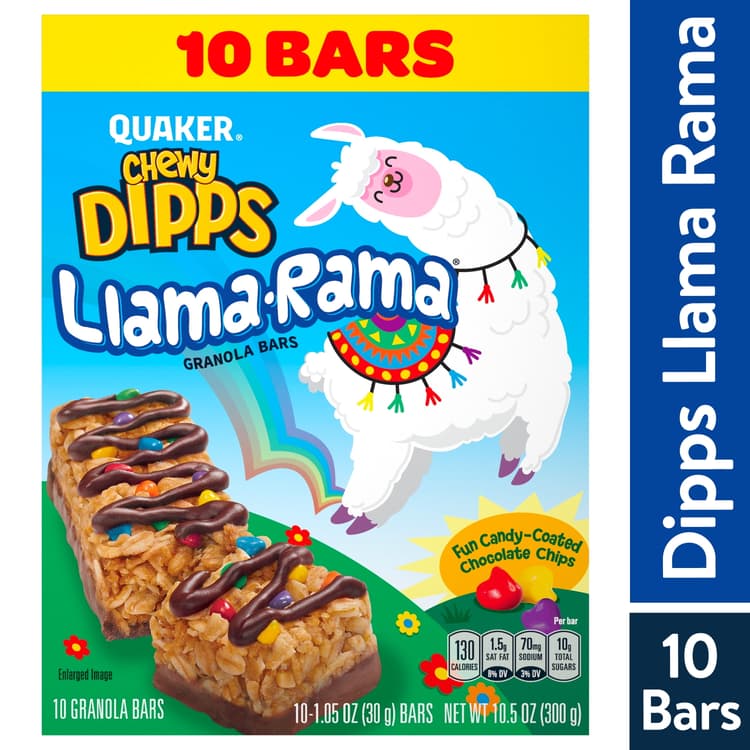 Quaker Chewy Dipps Llama Rama Granola Bars