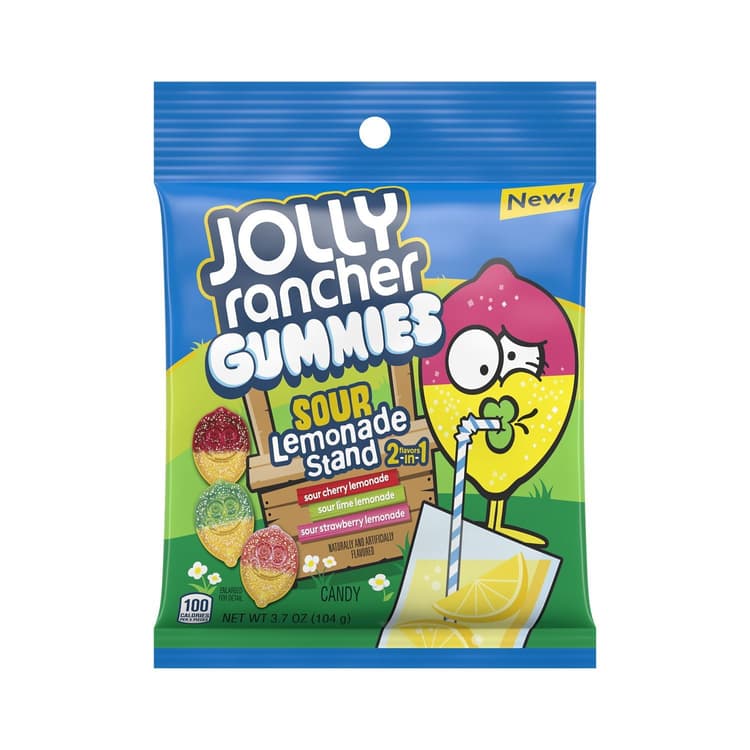 Jolly Rancher, Sour Lemonade Stand, 2-In-1 Assorted Fruit Flavored Gummies Candy