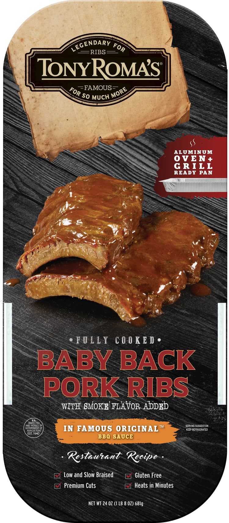 Tony Romas Tr Fc Baby Back Rib Original, Pack Of 1, Vacuum