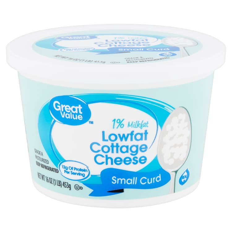 Great Value 1% Lowfat Small Curd Cottage Cheese, Tub