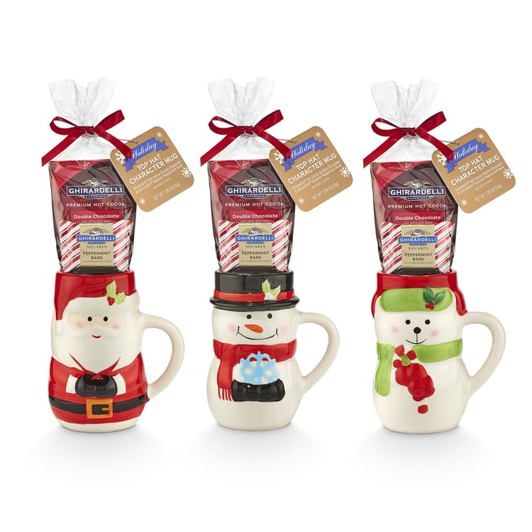 Ghirardelli Top Hat Character Mug & Hot Cocoa Gift Set