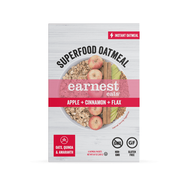 Earnest Eats Superfood Instant Oatmeal, Apple Cinnamon