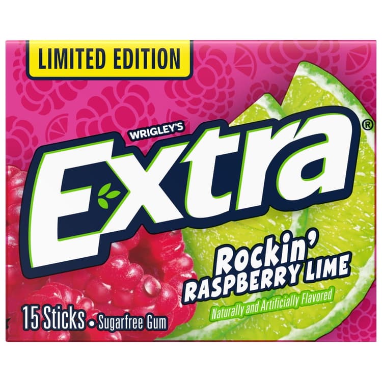 Extra Rockin' Raspberry Lime Sugar Free Chewing Gum