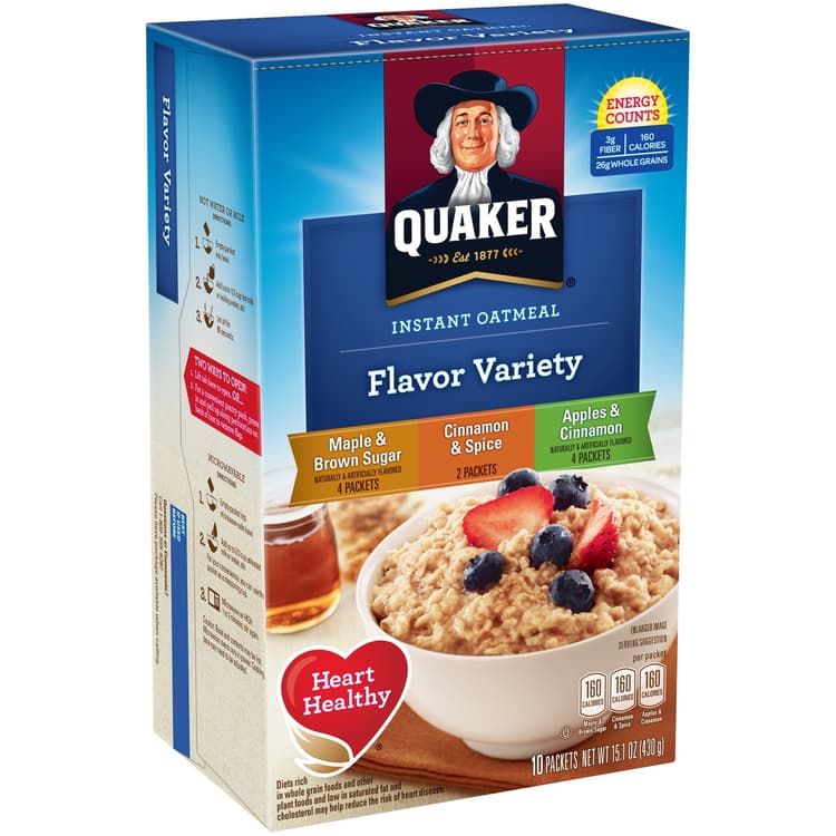 Quaker, Instant Oatmeal, 3 Flavor Variety Pack