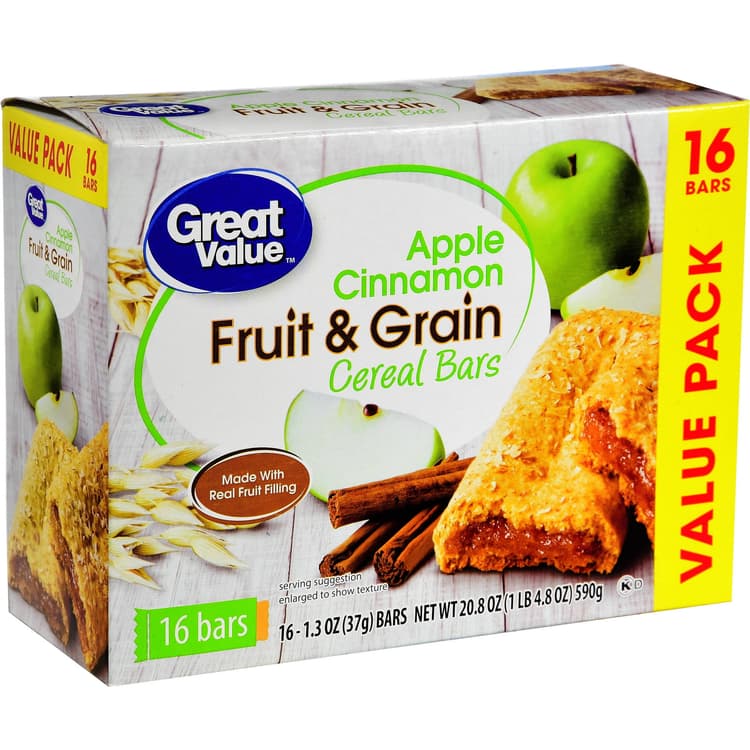 Great Value Apple Cinnamon Fruit & Grain Cereal Bars