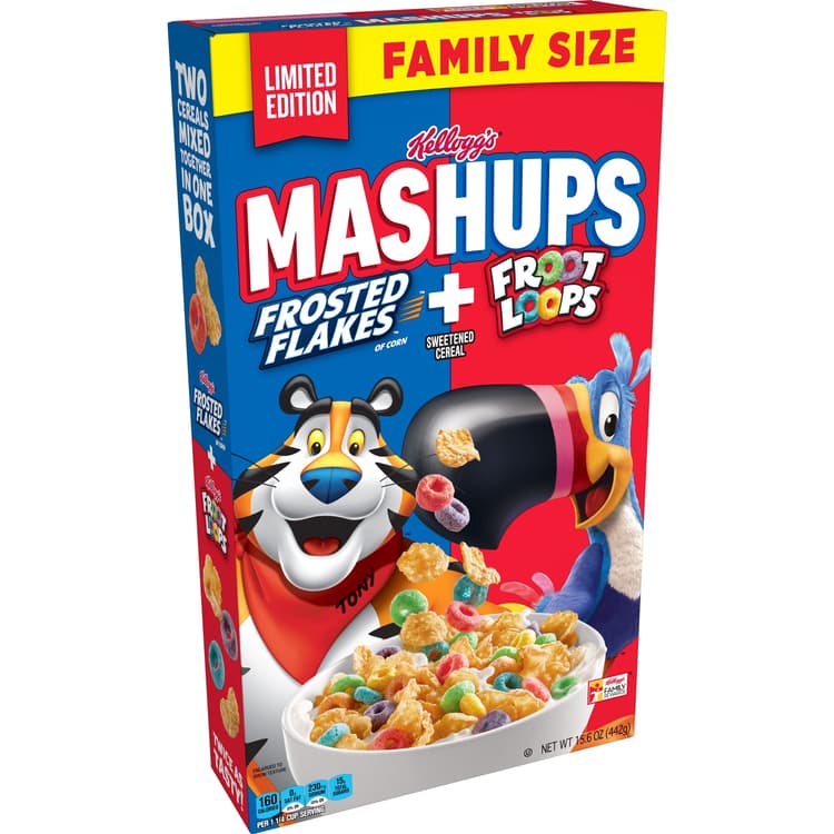 Kellogg'S Mashups Breakfast Cereal, Limited Edition, Frosted Flakes And Froot Loops