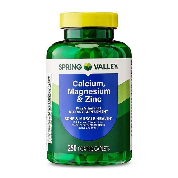 Spring Valley Calcium, Magnesium & Zinc Plus Vitamin D3 Coated Caplets