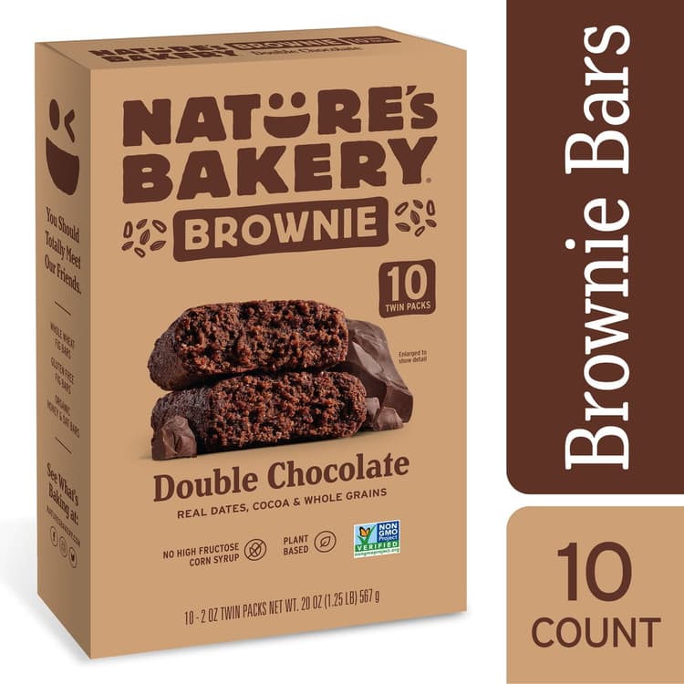 Nature'S Bakery Double Chocolate Brownie Bars, 10 Twin