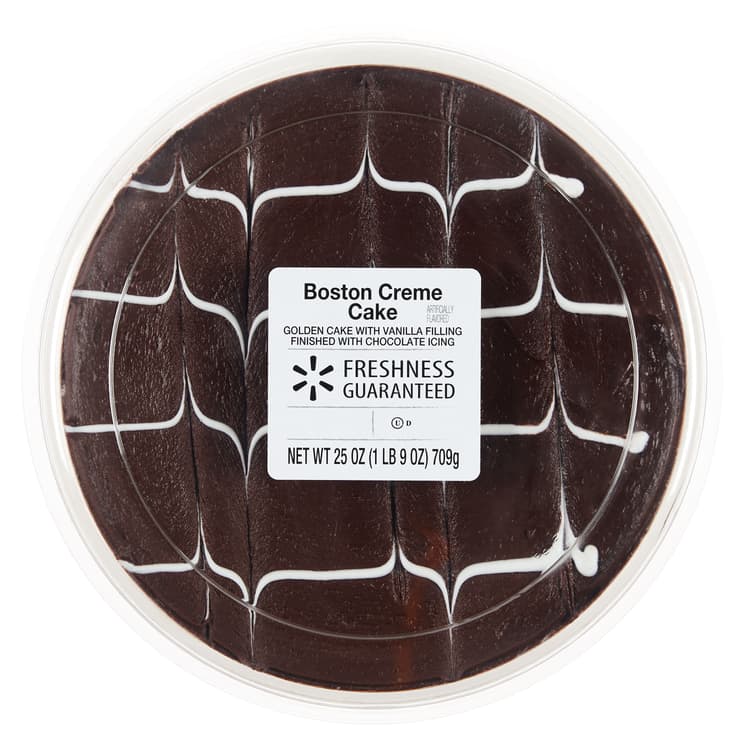 Freshness Guaranteed Boston Creme Cake With Chocolate Icing