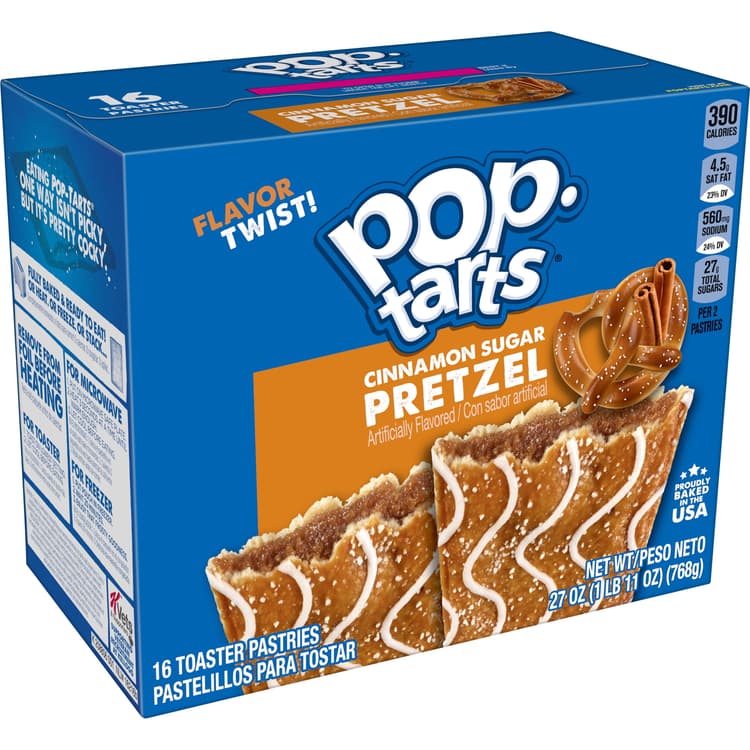 Pop-Tarts Pretzel Toaster Pastries, Breakfast Foods, Cinnamon Sugar Drizzle