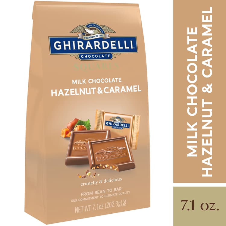 Ghirardelli Milk Chocolate Hazelnut And Caramel Squares