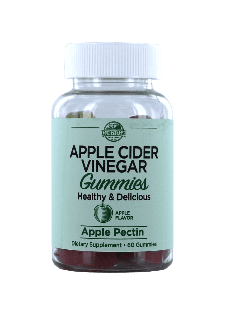 Country Farms Apple Cider Vinegar Gummies Dietary Supplement, Water Balance, Weight Loss, Digestion Support, Delicious, Alkalizing
