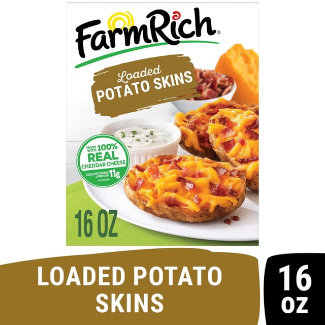 Is it Low Residue Friendly? Farm Rich Loaded Potato Skins Stuffed With Cheddar Cheese And Bacon