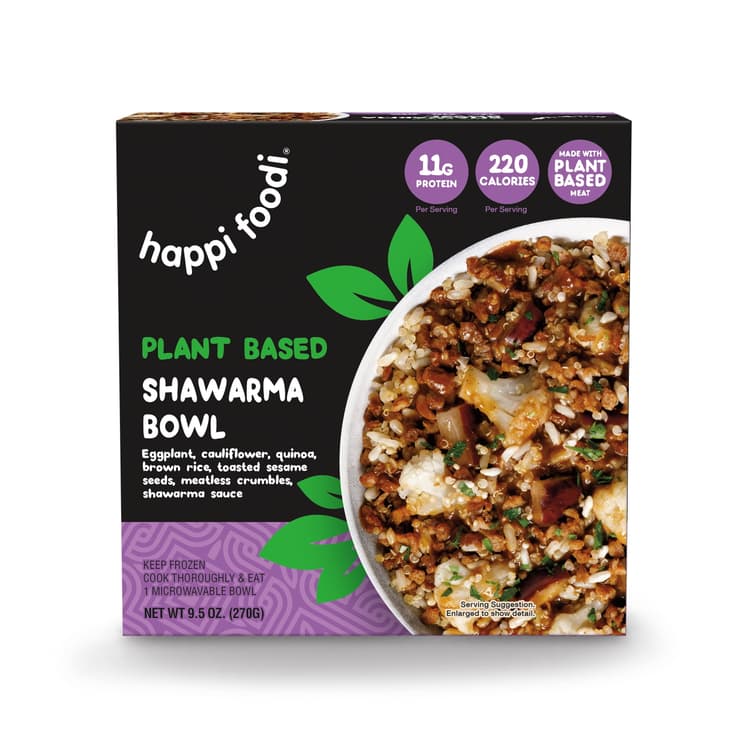 Happi Foodi Plant Based Packaged Meal Shawarma Bowl