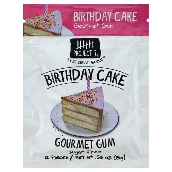 Project 7 Gum, Gourmet, Sugar Free, Birthday Cake