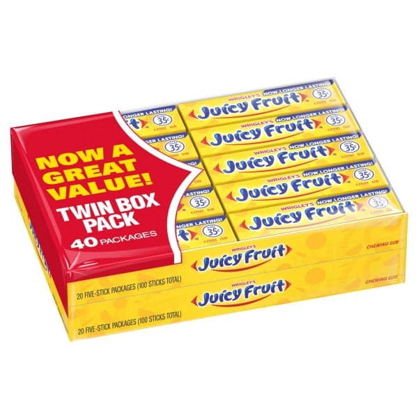 Wrigley'S Juicy Fruit Chewing Gum Twin Box Pack