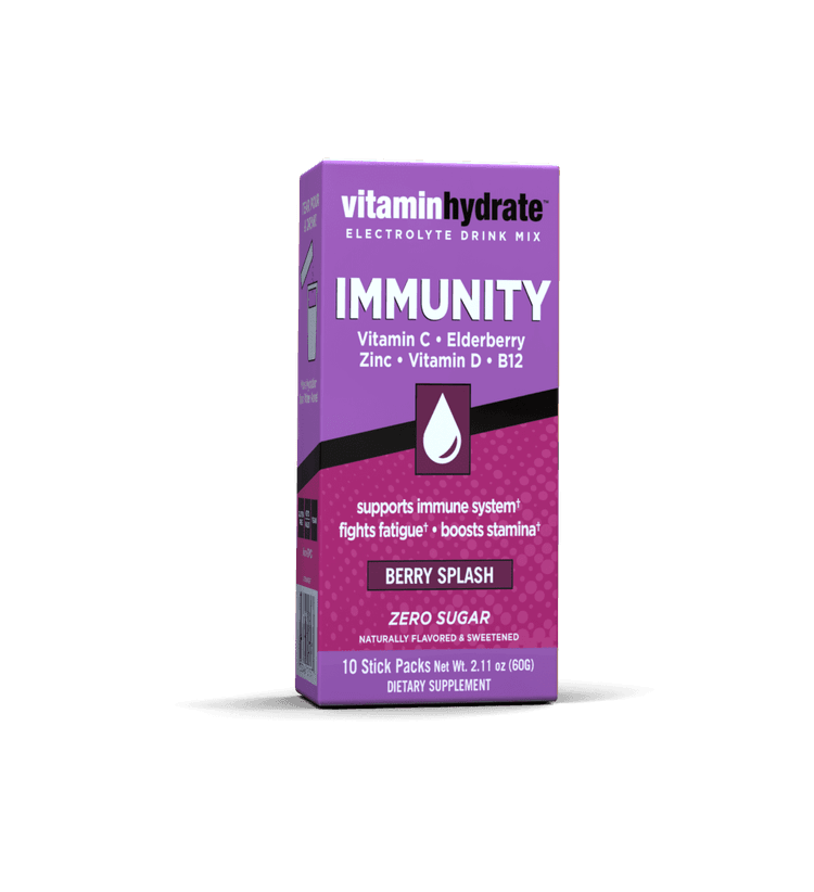 Vitamin Hydrate Electrolyte Drink Mix, Immunity, Berry Splash, Zero Sugar
