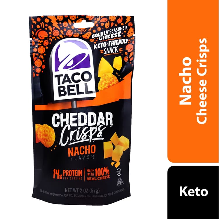 Taco Bell, Keto Friendly, Nacho Flavor Cheddar Cheese Crisp Crackers