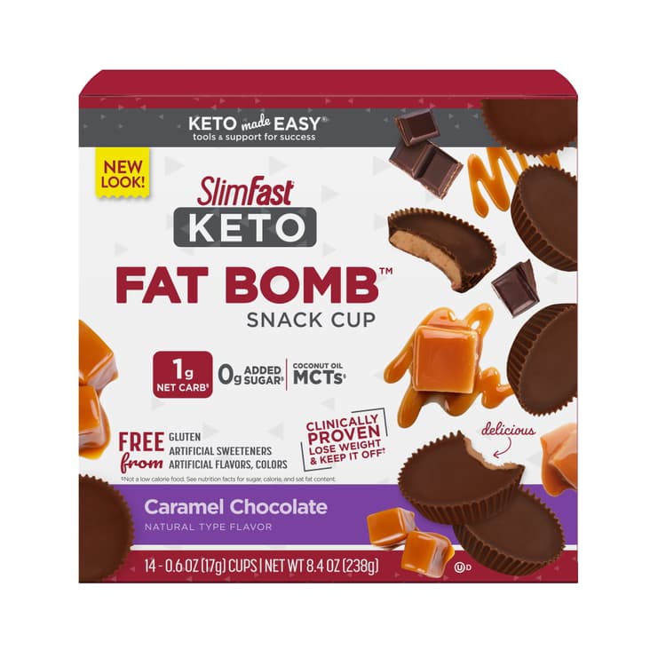 Slimfast Keto Fat Bomb Snack Cup, Caramel Chocolate