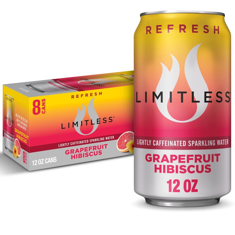 Limitless Refresh Lightly Caffeinated Grapefruit Hibiscus Sparkling Water