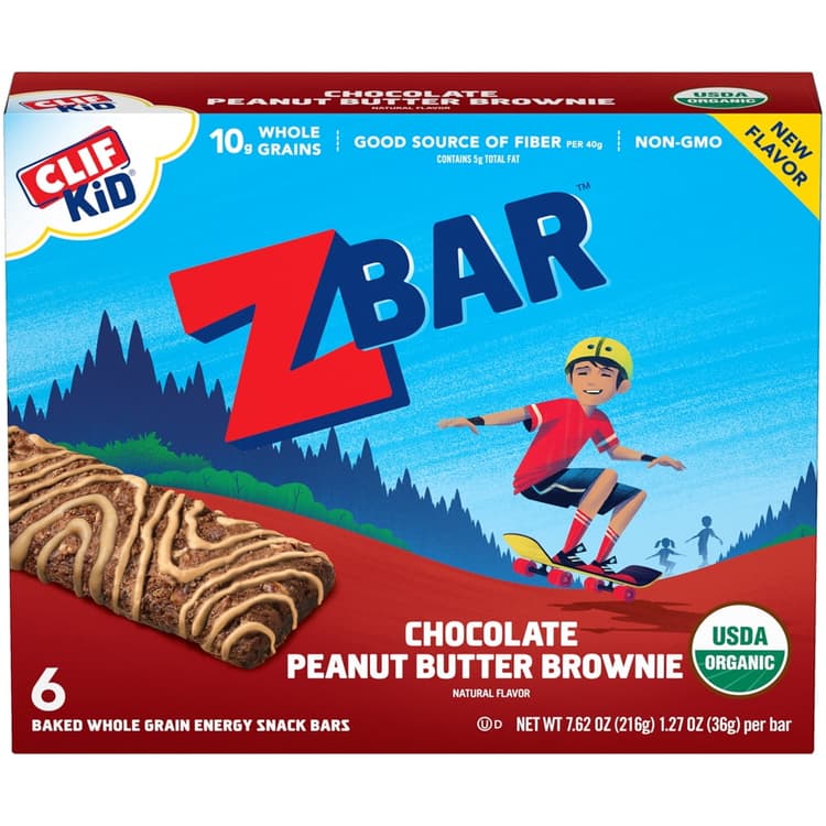 Clif Bar Organic Chocolate Peanut Butter Brownie, Whole Grain Energy Snack Bar