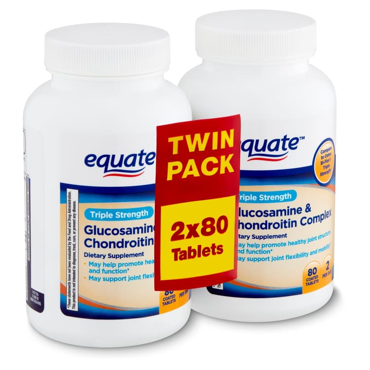 Equate Triple Strength Glucosamine & Chondroitin Complex Dietary Supplement Twin