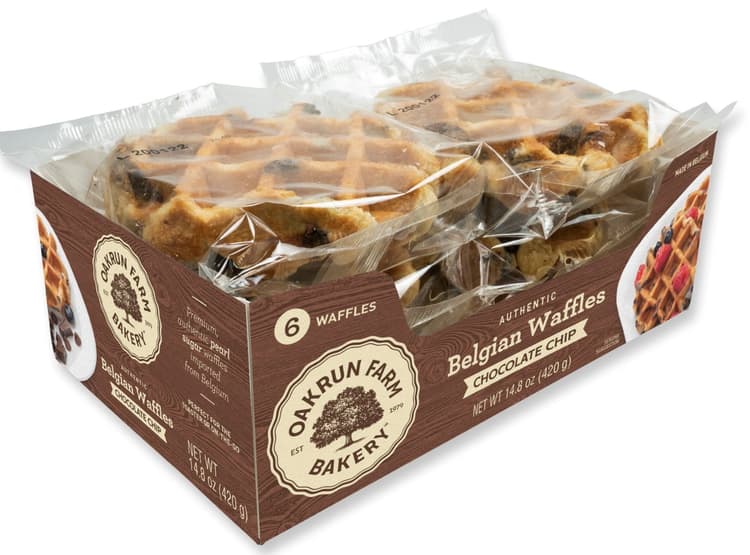 Oakrun Farms Belgian Waffles With Chocolate Chips For Breakfast And Snacking