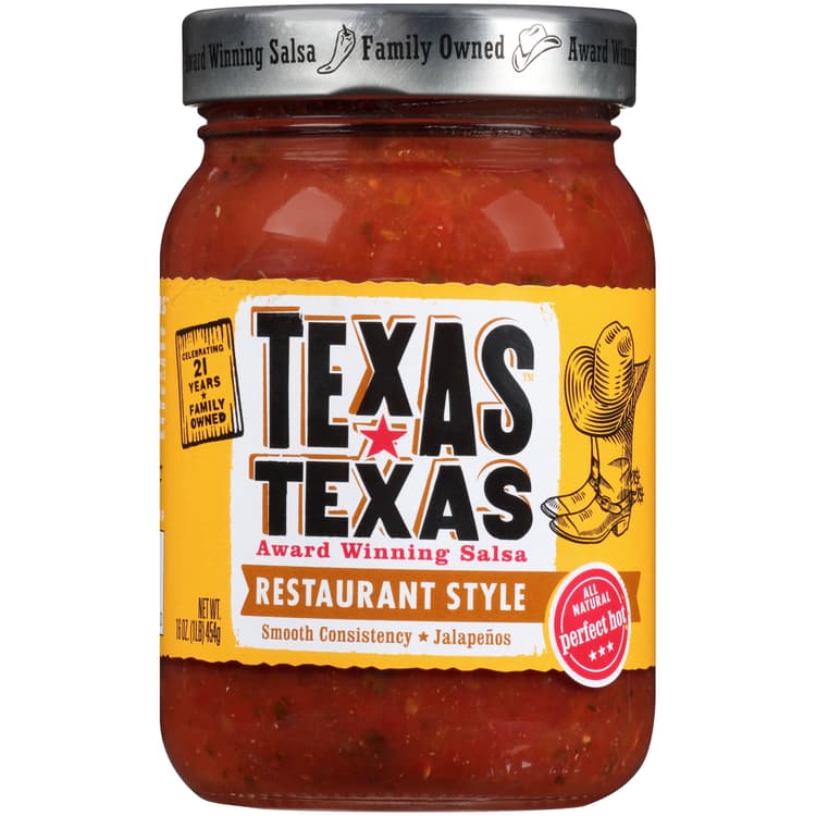 Texas Texas Restaurant Style Perfect Hot Salsa. Jar