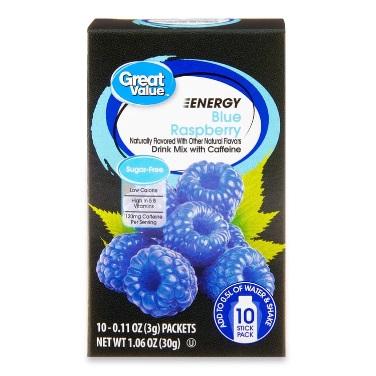 Great Value Energy Blue Raspberry Drink Mix With Caffeine