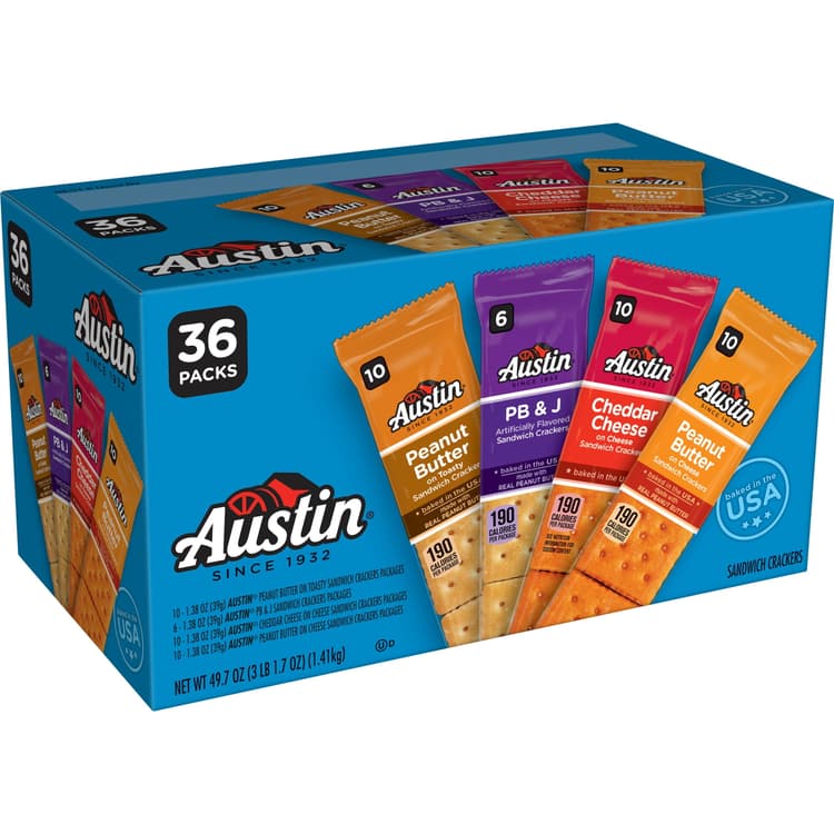 Austin Sandwich Crackers, Single Serve Snack Crackers, Variety