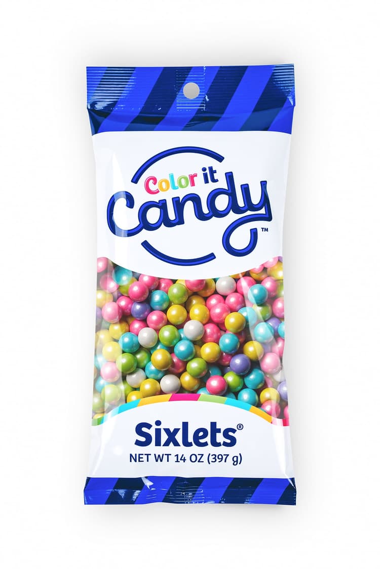 Color It Candy Decorative Sixlet Chocolatey Candy Pegs, Spring Mix