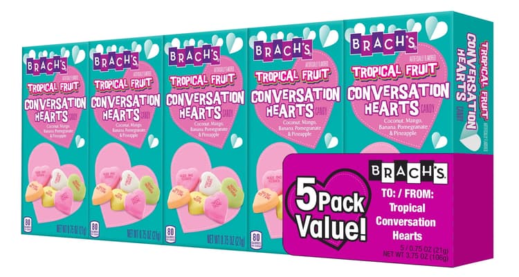 Brach'S Tropical Fruit Conversation Hearts Valentine'S Candy