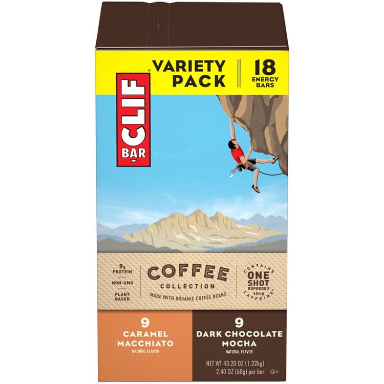 Clif Bar Organic, Dark Chocolate Mocha, Caramel Macchiato Energy Bar, Variety Pack