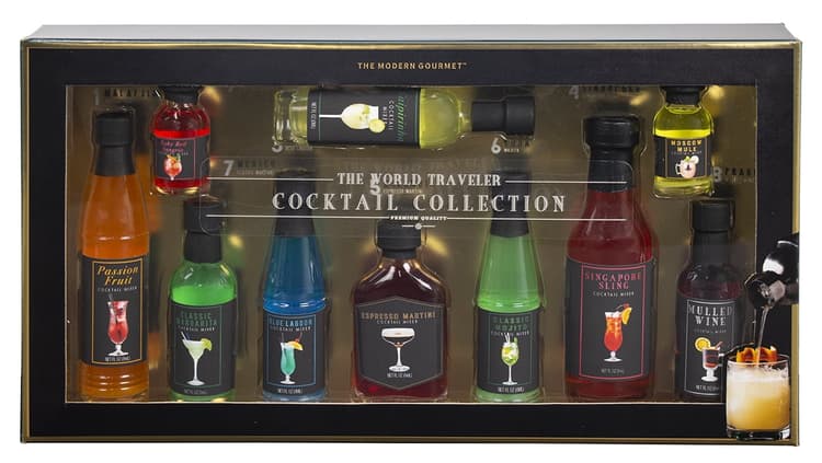 The Modern Gourmet The World Traveler Cocktail Collection, Glass Bottle With Drink Mix, Drink It At Parties Or Other Celebratory Occasions