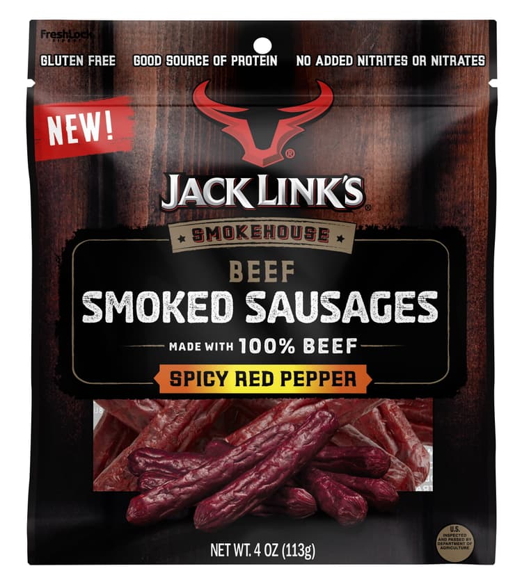 Jack Link'S Smokehouse Smoked Sausages, Spicy Red Pepper