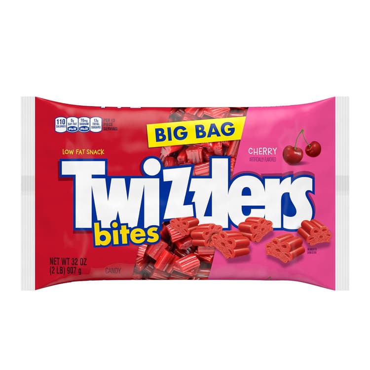 Twizzlers, Bites Cherry Flavored Chewy Candy, Bulk Low Fat, Resealable Big Bag