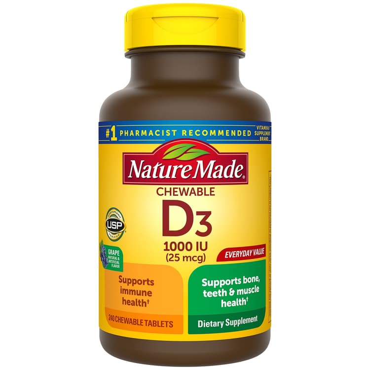 Nature Made Vitamin D3 1000 Iu (25 Mcg) Chewable