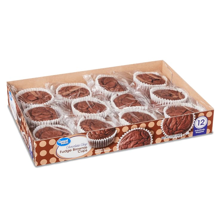 Great Value Chocolate Chip Fudge Brownie Cups