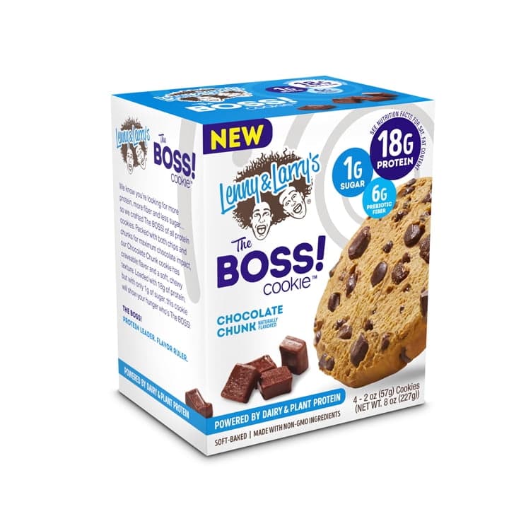 Lenny & Larry'S The Boss! Cookie, Chocolate Chunk Soft Baked Cookies,, Of Protein, Of Sugar, Prebiotic Fiber