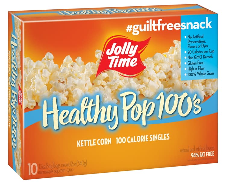Jolly Time Healthy Pop 100'S Kettle Corn Microwave Popcorn 10