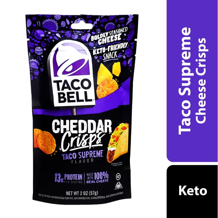 Taco Bell, Keto, Taco Supreme Cheddar Cheese Crisps