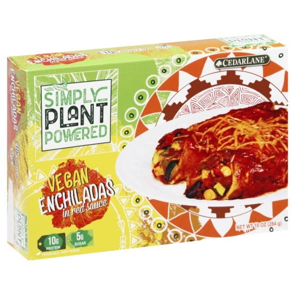 Cedarlane Natural Foods, Simply Plant Powered Vegan Enchiladas With Red Sauce. Single Serve Entree