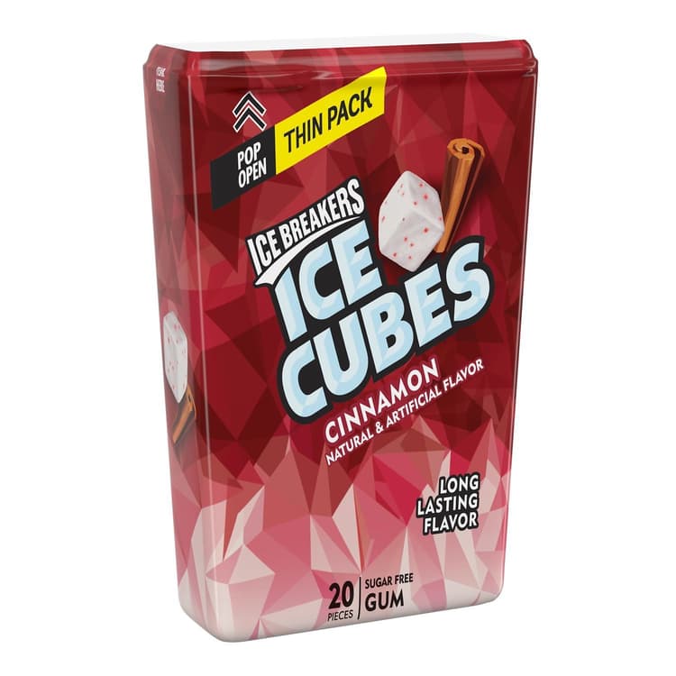 Ice Breakers, Ice Cubes Cinnamon Sugar Free Chewing Gum, Made With Xylitol, Thin