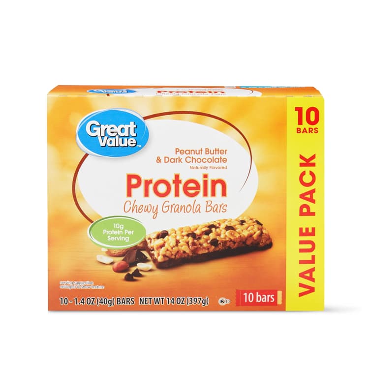 Great Value Protein Chewy Granola Bars, Peanut Butter & Dark Chocolate