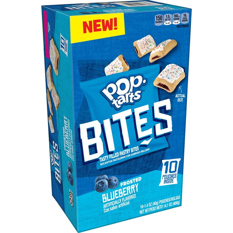 Pop-Tarts Baked Pastry Bites, Kids Snacks, Frosted Blueberry