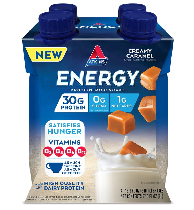 Atkins Energy Protein Shake, Creamy Caramel, Keto Friendly